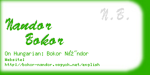 nandor bokor business card